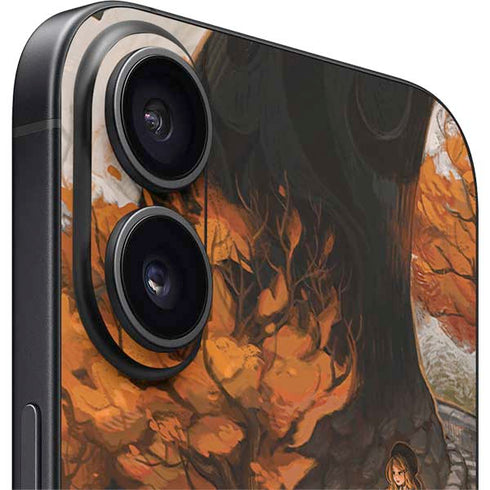 Halloween Pumpkin Witch with Fox by Ivy Dolamore iPhone 16 Plus Skin