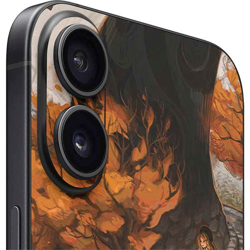 Halloween Pumpkin Witch with Fox by Ivy Dolamore iPhone 16 Skin