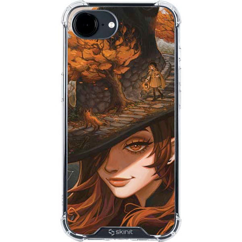 Halloween Pumpkin Witch with Fox by Ivy Dolamore iPhone 16e Clear Case