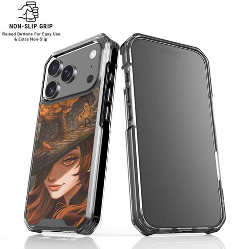 Halloween Pumpkin Witch with Fox by Ivy Dolamore iPhone 18 Pro Clear Case