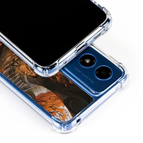 Halloween Pumpkin Witch with Fox by Ivy Dolamore Moto G Play 4G (2024) Clear Case