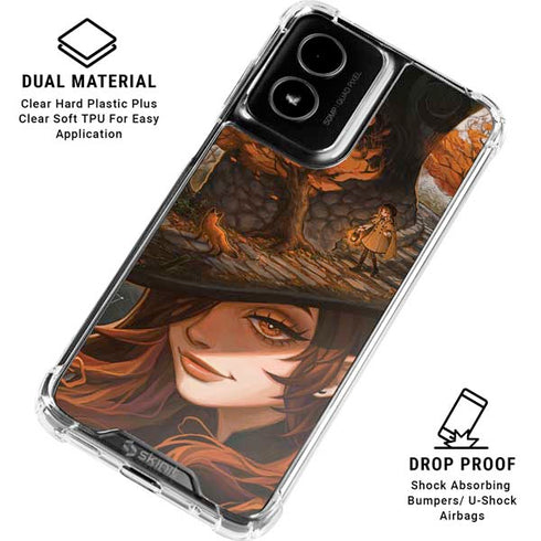 Halloween Pumpkin Witch with Fox by Ivy Dolamore Moto G Power 5G (2024) Clear Case