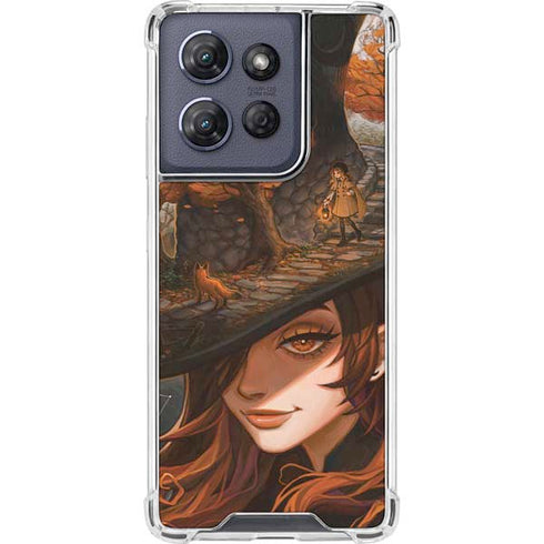 Halloween Pumpkin Witch with Fox by Ivy Dolamore Moto G Stylus 5G (2025) Clear Case