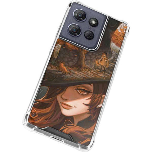 Halloween Pumpkin Witch with Fox by Ivy Dolamore Moto G Stylus 5G (2025) Clear Case