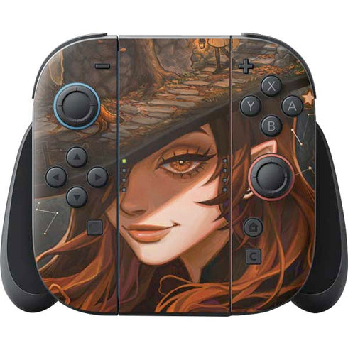 Halloween Pumpkin Witch with Fox by Ivy Dolamore Nintendo Skins