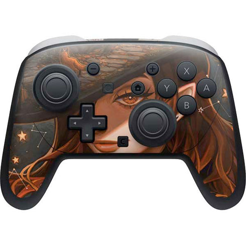 Halloween Pumpkin Witch with Fox by Ivy Dolamore Nintendo Switch 2 (2025) Pro Controller Skin