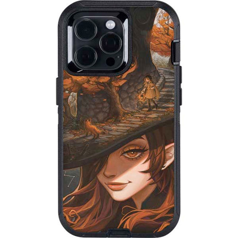 Halloween Pumpkin Witch with Fox by Ivy Dolamore Otterbox Defender iPhone Skin
