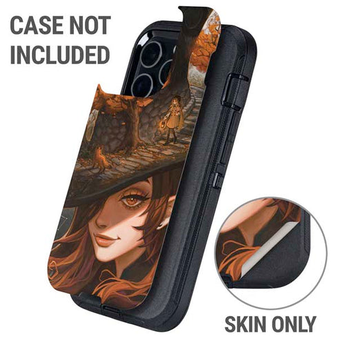 Halloween Pumpkin Witch with Fox by Ivy Dolamore Otterbox Defender iPhone Skin