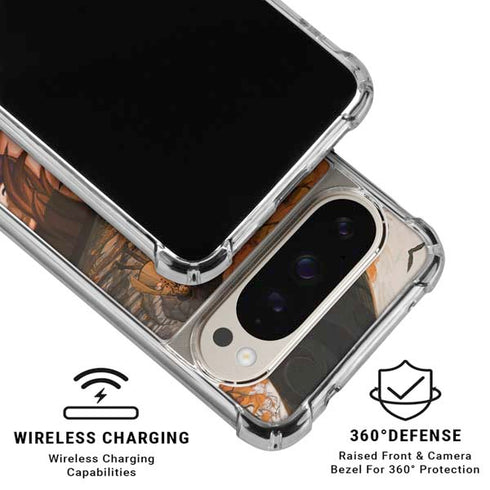 Halloween Pumpkin Witch with Fox by Ivy Dolamore Pixel 9/9 Pro Clear Case