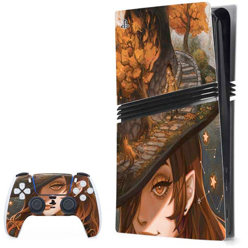 Halloween Pumpkin Witch with Fox by Ivy Dolamore PlayStation PS5 Skins