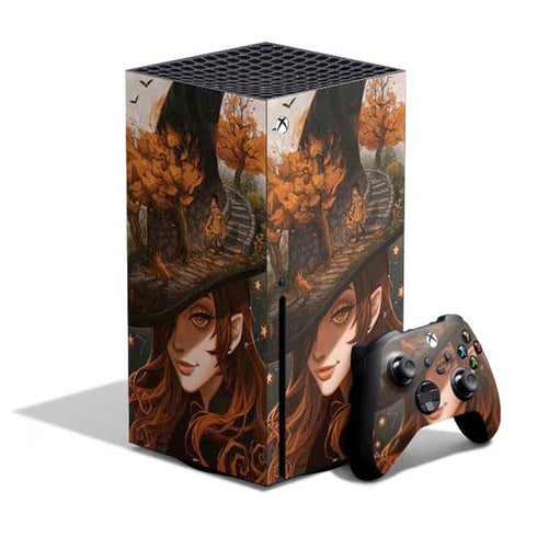 Halloween Pumpkin Witch with Fox by Ivy Dolamore Xbox Series X Skins