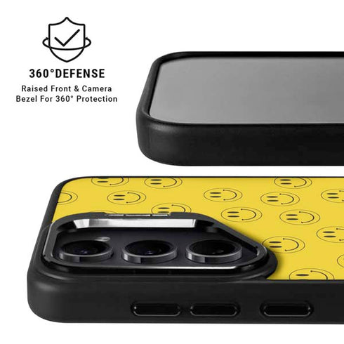 Happy Face Pattern Galaxy S25 Kickstand Case