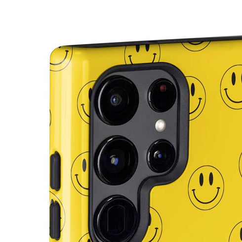 Happy Face Pattern Galaxy S25 Ultra Impact Case