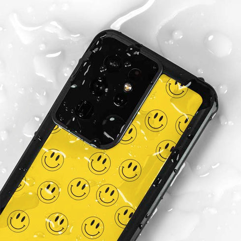 Happy Face Pattern Galaxy S24 Ultra Waterproof Case