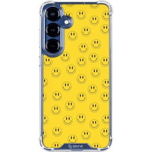 Happy Face Pattern Galaxy S25 Clear Case