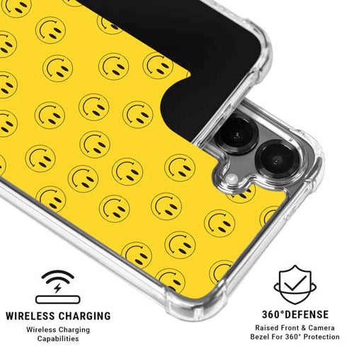 Happy Face Pattern Galaxy S26 Clear Case
