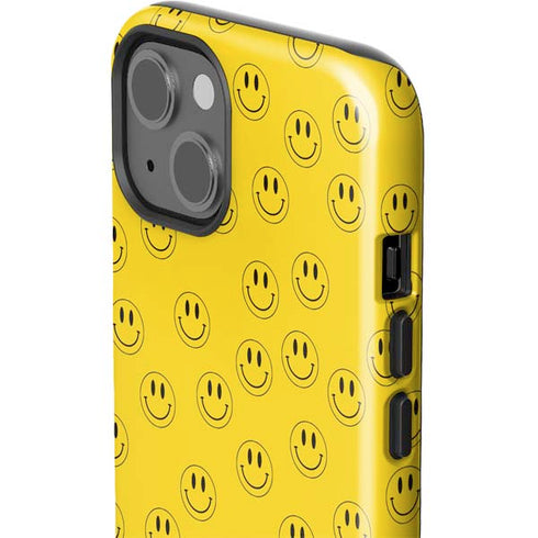 Happy Face Pattern iPhone 15 Impact Case