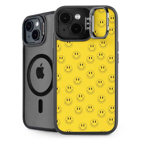 Happy Face Pattern iPhone 15 Kickstand Case