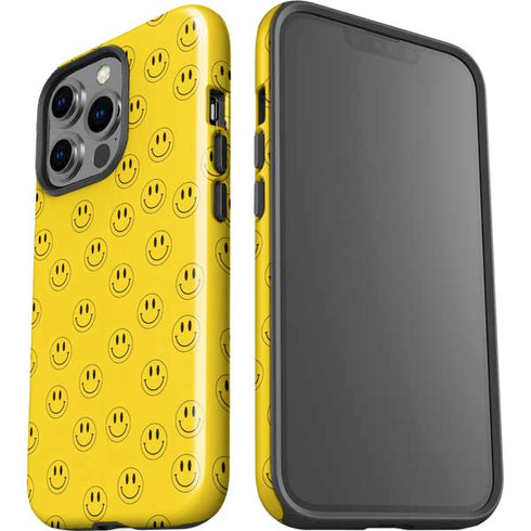 Happy Face Pattern iPhone 15 Pro Impact Case