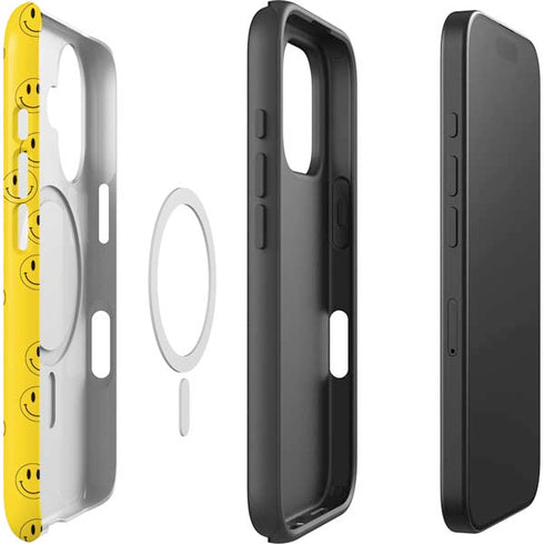 Happy Face Pattern iPhone 16 Magsafe Impact Case