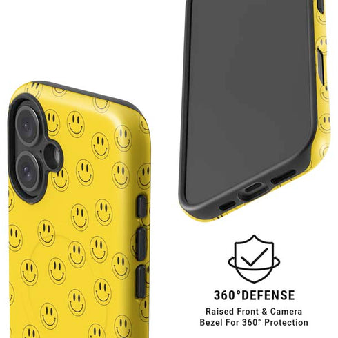 Happy Face Pattern iPhone 16 Magsafe Impact Case