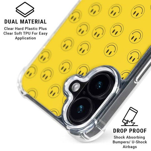 Happy Face Pattern iPhone 16 Plus MagSafe Case