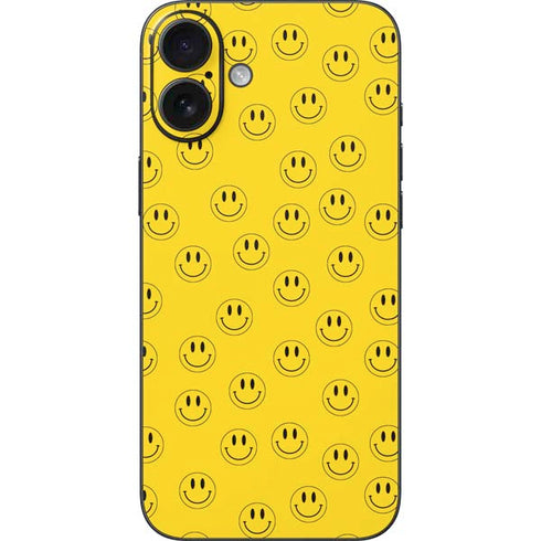 Happy Face Pattern iPhone 16 Plus Skin