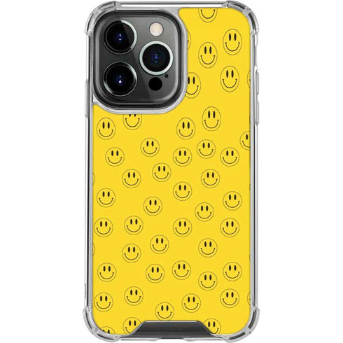 Happy Face Pattern iPhone 16 Pro Clear Case