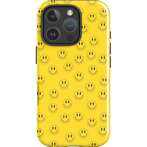 Happy Face Pattern iPhone 16 Pro Max Impact Case