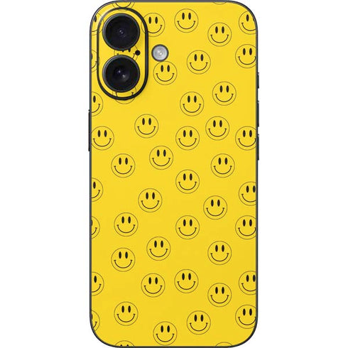 Happy Face Pattern iPhone 16 Skin