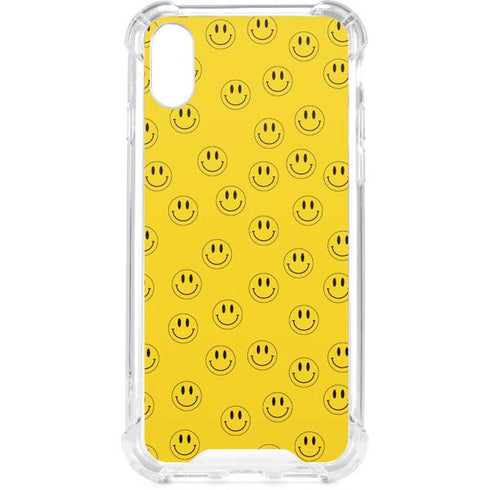 Happy Face Pattern iPhone XS Clear Case