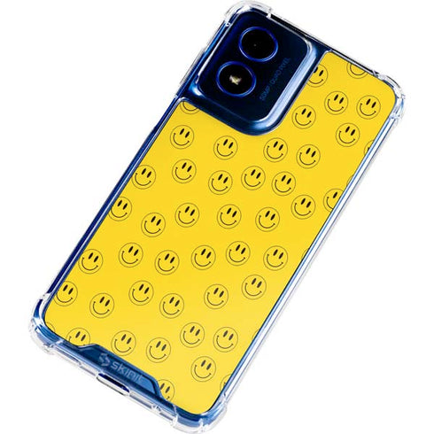 Happy Face Pattern Moto G 5G (2024) Clear Case