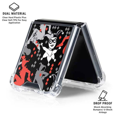 DC Comics Harley Quinn All Over Print Galaxy Z Flip6 Clear Case