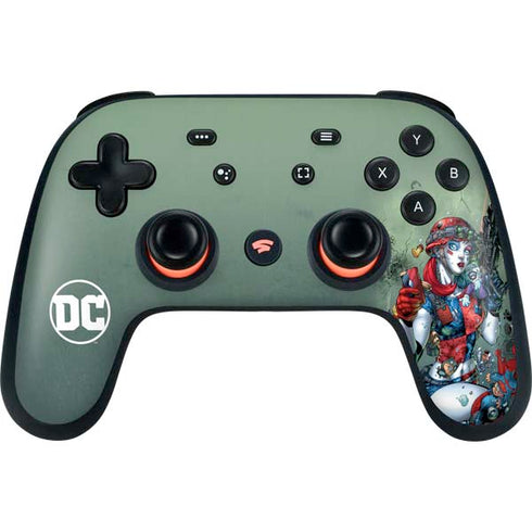 DC Comics Harley Quinn Little Black Book Cover#47 New 52 Art by Jim Lee Google Stadia Controller Skin