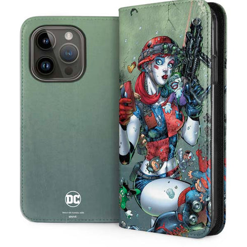 DC Comics Harley Quinn Little Black Book Cover#47 New 52 Art by Jim Lee iPhone 15 Pro Folio Case