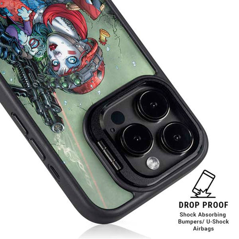 DC Comics Harley Quinn Little Black Book Cover#47 New 52 Art by Jim Lee iPhone 15 Pro Kickstand Case
