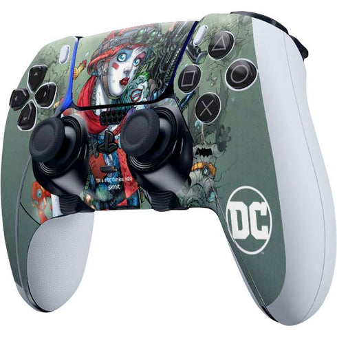 DC Comics Harley Quinn Little Black Book Cover#47 New 52 Art by Jim Lee PS5 DualSense Edge Pro Controller Skin