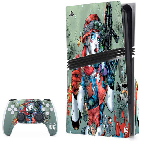 DC Comics Harley Quinn Little Black Book Cover#47 New 52 Art by Jim Lee PS5 Pro Disk Bundle Skin