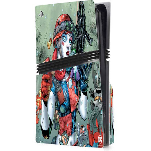 DC Comics Harley Quinn Little Black Book Cover#47 New 52 Art by Jim Lee PS5 Pro Disk Console Skin