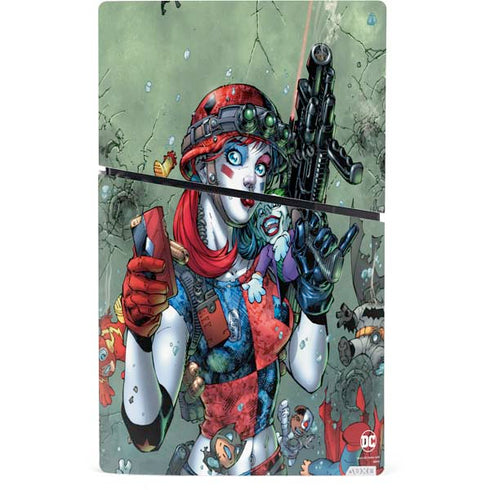 DC Comics Harley Quinn Little Black Book Cover#47 New 52 Art by Jim Lee PS5 Slim Digital Edition Console Skin