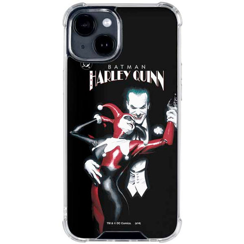 DC Comics The Joker Batman: Harley Quinn Cover #1 Art by Alex Ross. Piece Also known as Tango with Evil iPhone 15 Clear Case