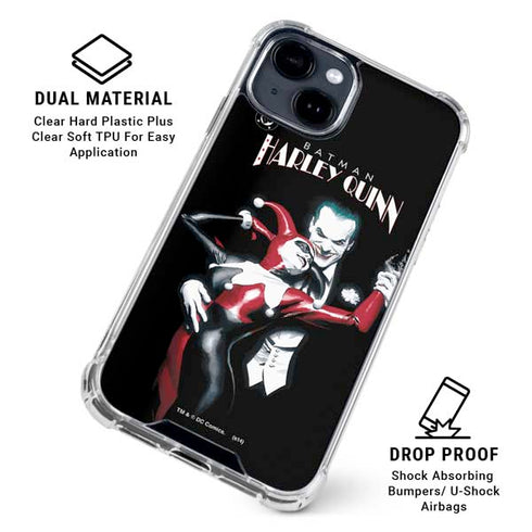DC Comics The Joker Batman: Harley Quinn Cover #1 Art by Alex Ross. Piece Also known as Tango with Evil iPhone 15 Clear Case