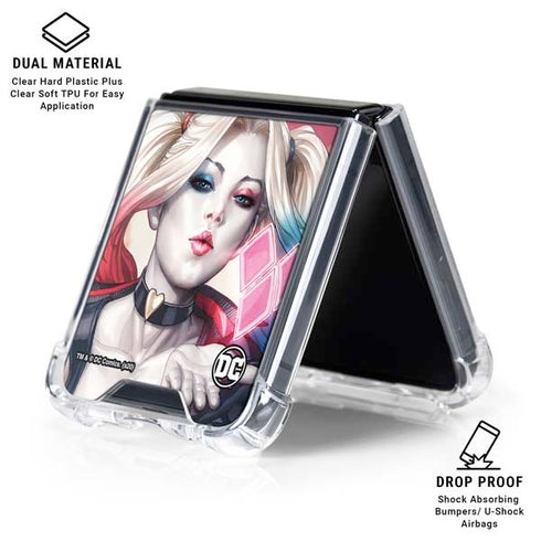 DC Comics Harley Quinn Rebirth Cover #1 Legacy Color Variant Art by Art Germ Galaxy Z Flip6 Clear Case