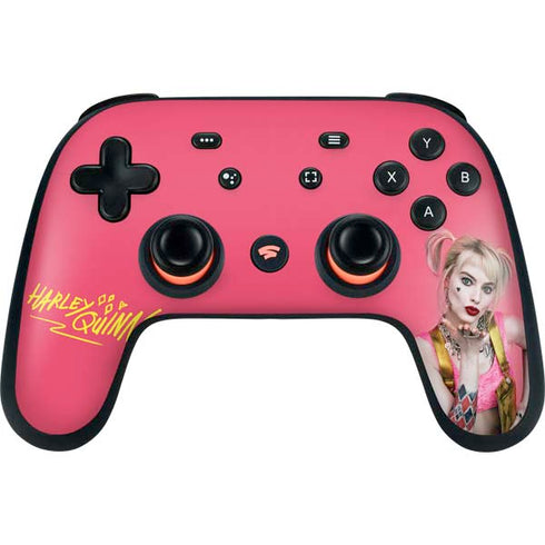DC Comics Harley Quinn Blowing Kisses Google Stadia Controller Skin