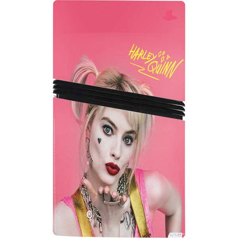 DC Comics Harley Quinn Blowing Kisses PS5 Pro Console Skin