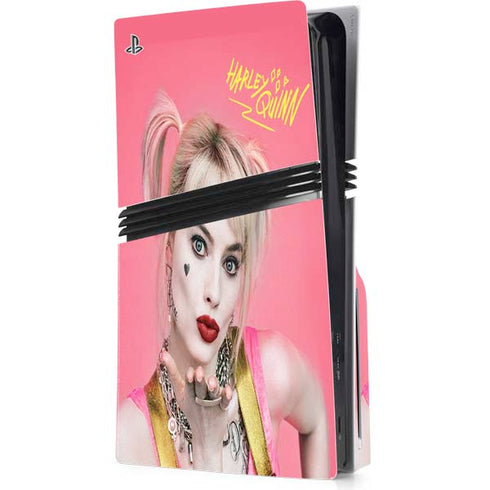 DC Comics Harley Quinn Blowing Kisses PS5 Pro Disk Console Skin