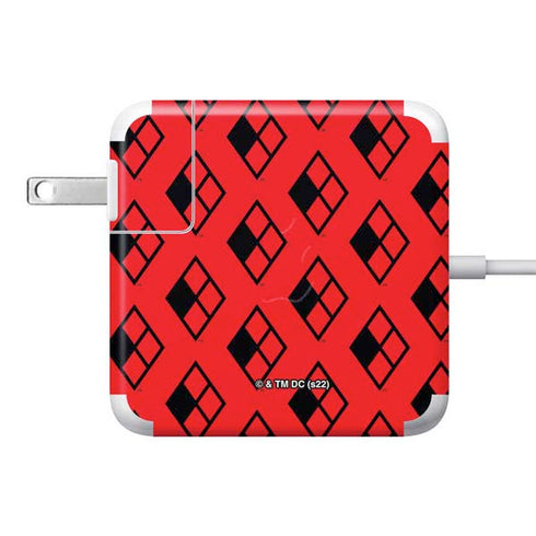DC Comics Harley Quinn Logo Pattern 85W Power Adapter (15 and 17 inch MacBook Pro Charger) Skin