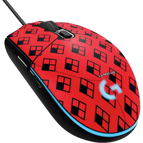 DC Comics Harley Quinn Logo Pattern G203 Prodigy RGB Wired Gaming Mouse Skin