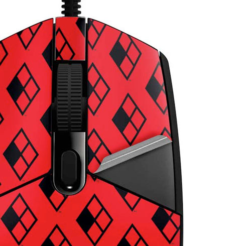 DC Comics Harley Quinn Logo Pattern G203 Prodigy RGB Wired Gaming Mouse Skin