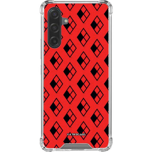 DC Comics Harley Quinn Logo Pattern Galaxy A17 Clear Case